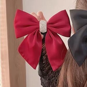 Elegant Red Bow Hair Clip. Christmas Red Bow Hair Accessories. 🎀